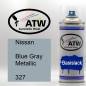 Preview: Nissan, Blue Gray Metallic, 327: 400ml Sprühdose, von ATW Autoteile West.